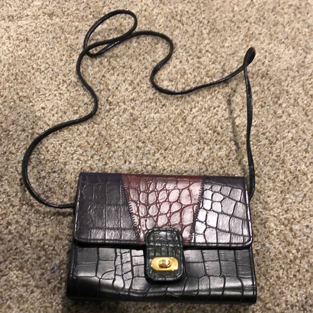 Multicolored Croc Embossed Crossbody/Purse.